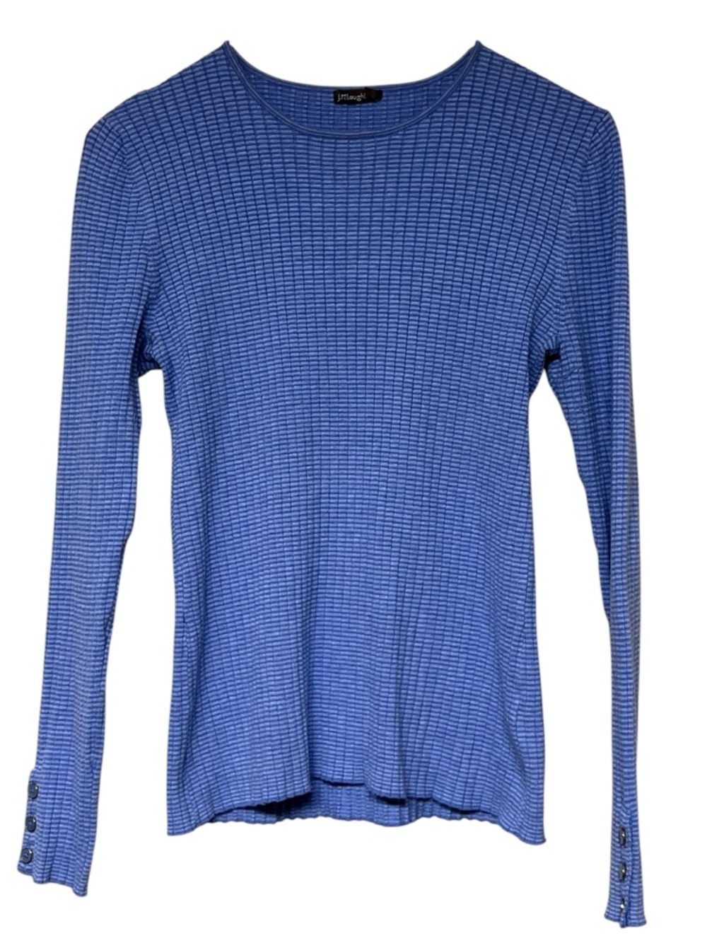 J. McLaughlin periwinkle blue sea spray ribbed crew neck long sleeve top